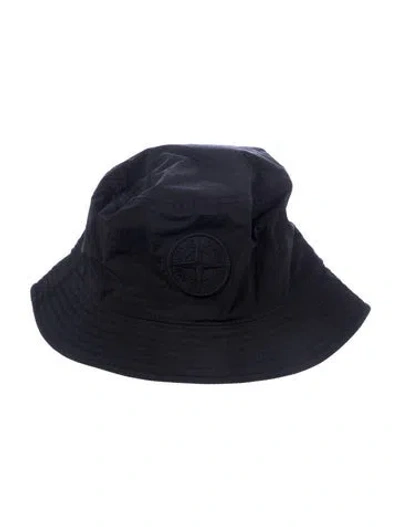 Pre-owned Stone Island Embroidered Bucket Hat In Black