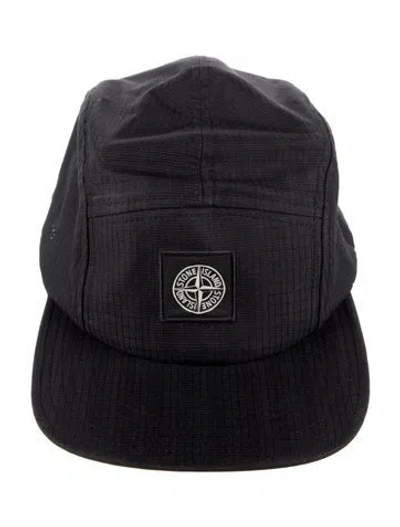 Pre-owned Stone Island Embroidered Camper Cap In Black