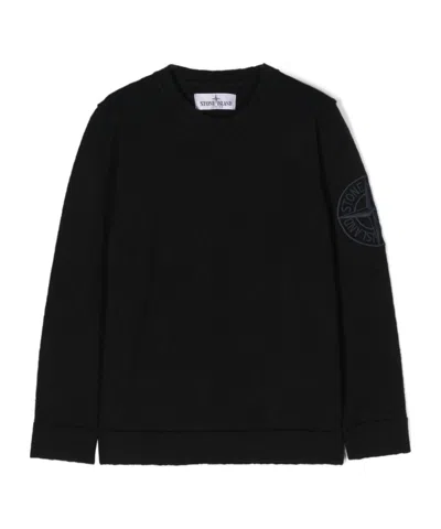 Stone Island Embroidered-compass Jumper In Black