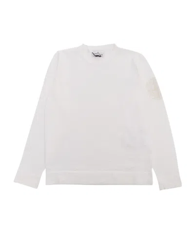 Stone Island Embroidered-compass Jumper In White