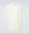 Stone Island Embroidered Cotton Jersey T-shirt In White