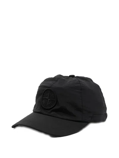Stone Island Embroidered-logo Baseball Cap In Black