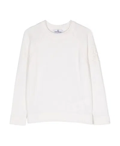 Stone Island Embroidered-logo Crew-neck Jumper In Nude
