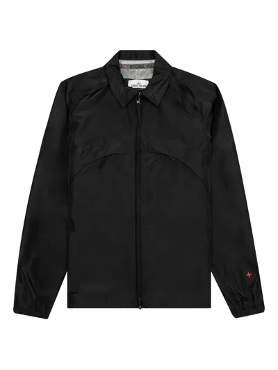 Stone Island Embroidered-logo Star-detail Jacket In Black