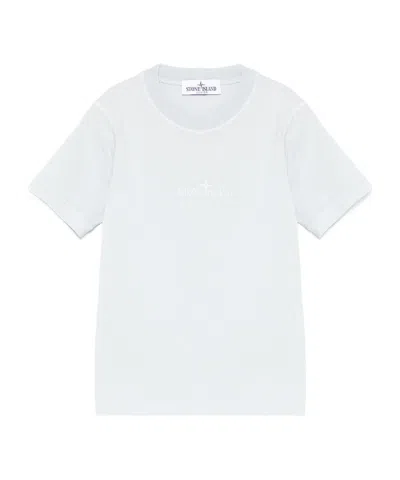Stone Island Kids' Embroidered-logo T-shirt In Blue