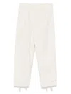 Stone Island Embroidered-logo Trousers In Neutrals