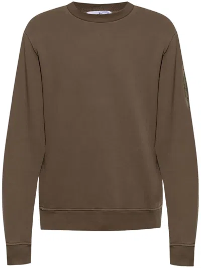 Stone Island Embroidered Sweatshirt In Braun