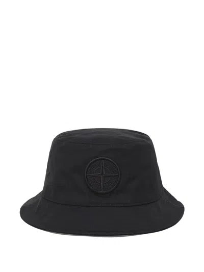 Stone Island Embroidered-logo Bucket Hat In Red