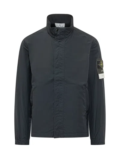 Stone Island Essential Jacket With Front Closure For Ss26 In Blue