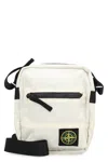 Stone Island Pouch Bag With Zip Compartments And Adjustable Strap In Neutral