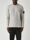 Stone Island Fancy Yarn Regular-fit. Maglione Girocollo In Misto Lana E Nylon Con Texture Garzata. Maglia Rasata In Gray