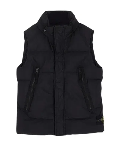 Stone Island Feather-down Sleeveless Gilet In Black