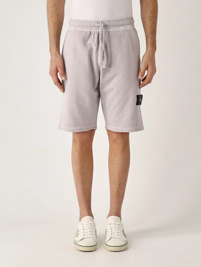Stone Island Felpa Bermuda Bermuda In Gray