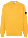 Stone Island Compass-badge Cotton Jumper In Yellow & Orange
