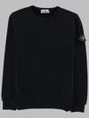 Stone Island Kids Mini Ribbed Neckline Sweatshirt For Boys In Black