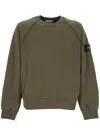 Stone Island Felpa Girocollo Cotton Fleece Uomo Verde Militare In Green