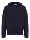 Stone Island Brushed Organic Cotton Fleece Hoodie Clothing In Black