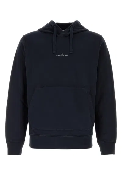Stone Island Midnight Blue Cotton Sweatshirt In Navy