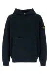 Stone Island Classic Black Hooded Sweatshirt In Blue