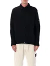 Stone Island Felted Rws Wool Cardigan In Black