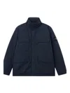 Stone Island Padded Field Jacket In Micro Twil In Blue