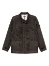 Stone Island Field Jacket Raso Gommato 3l Laser Camo In Brown