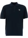 Stone Island Men's Navy Cotton Polo Shirt With Logo Patch In Blue