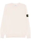 Stone Island Crewneck Sweatshirt Contrasting Stitching In Pink