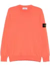 Stone Island Men's Sunset Orange Wool Jumper Sweater In Red