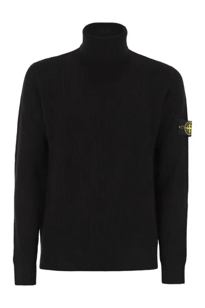 STONE ISLAND STONE ISLAND FINELY RIBBED TURTLENECK SWEATER