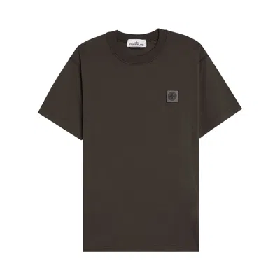 Pre-owned Stone Island Fissato Garment Dyed T-shirt 'charcoal' | Grey | Men's Size L