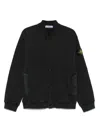 Stone Island 6100034 Organic Cotton Diagonal Fleece 'old' Effect In Black