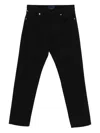 Stone Island Five-pocket Trousers With Belt Loops And Contrast Stitching In Black