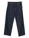 Stone Island Wide-leg Trousers With Belt Loops And Five Pockets In Blue
