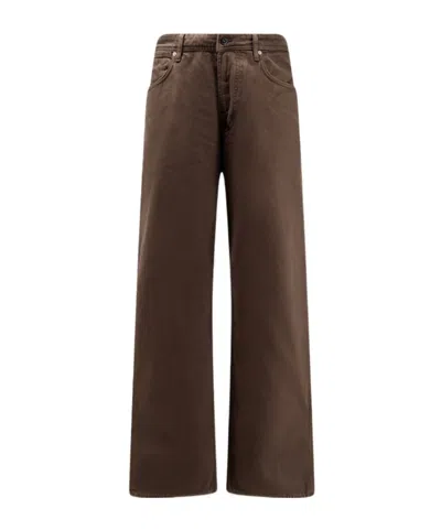 Stone Island Loose Fit Denim Jeans In Brown