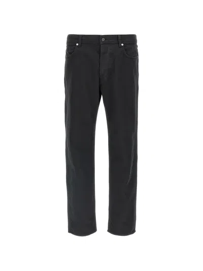Stone Island Straight-leg Black Trousers With Five-pocket Design