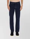 Stone Island Five-pocket Trousers With Belt Loops And Contrast Stitching In Blue