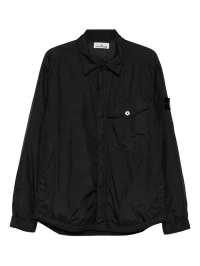 Stone Island Flap-pocket Shirt Jacket In Black