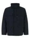 Stone Island Padded Field Jacket With Anti-drip And Snap Pockets In Black