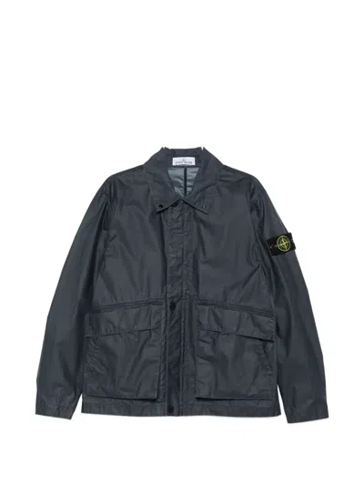 Stone Island Flap-pocket Jacket In Blue