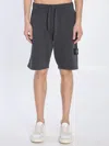 Stone Island Fleece Bermuda Shorts In Gray