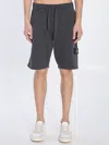 Stone Island Fleece Bermuda Shorts In Gray