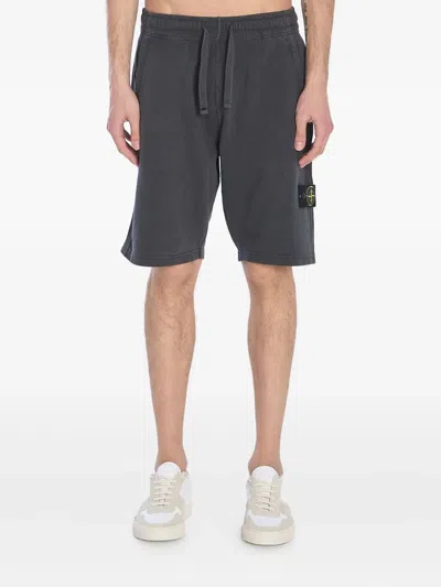 Stone Island Fleece Bermuda Shorts In Gray