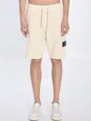 Stone Island Compass-badge Jersey Shorts In Beige