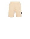Stone Island Fleece Bermuda Shorts Beige Cotton In Beige