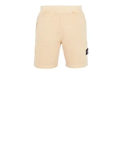 Stone Island Fleece Bermuda Shorts Beige Cotton