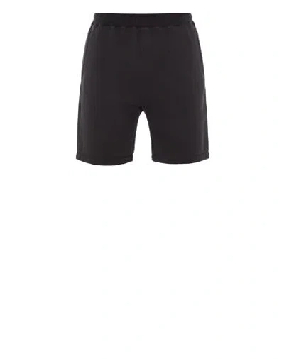 Stone Island Fleece Bermuda Shorts Black Cotton In Noir