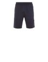 Stone Island Fleece Bermuda Shorts Blue Cotton In Blue