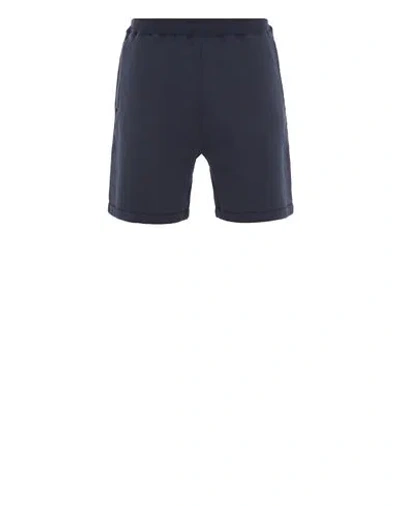 Stone Island Fleece Bermuda Shorts Blue Cotton In Bleu