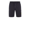 Stone Island Fleece Bermuda Shorts Blue Cotton In Bleu